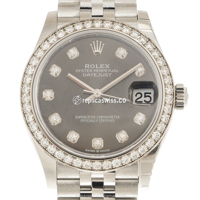 Rolex 278384RBR-0010 DATEJUST Automatic 18kt White Gold & Diamond & Steel