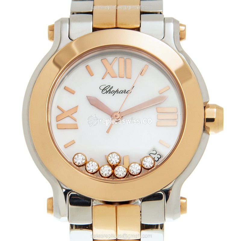 Chopard 278488-9001 HAPPY SPORT Quartz 18kt Rose Gold & Steel