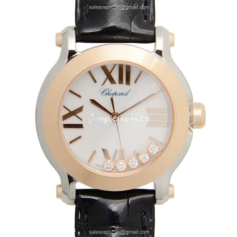 Chopard 278509-6001 HAPPY SPORT Quartz 18kt Rose Gold & Steel