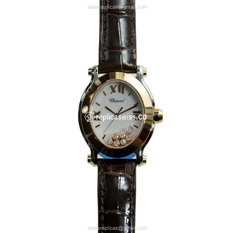 Chopard 278546-6001 HAPPY SPORT Quartz 18kt Rose Gold & Steel