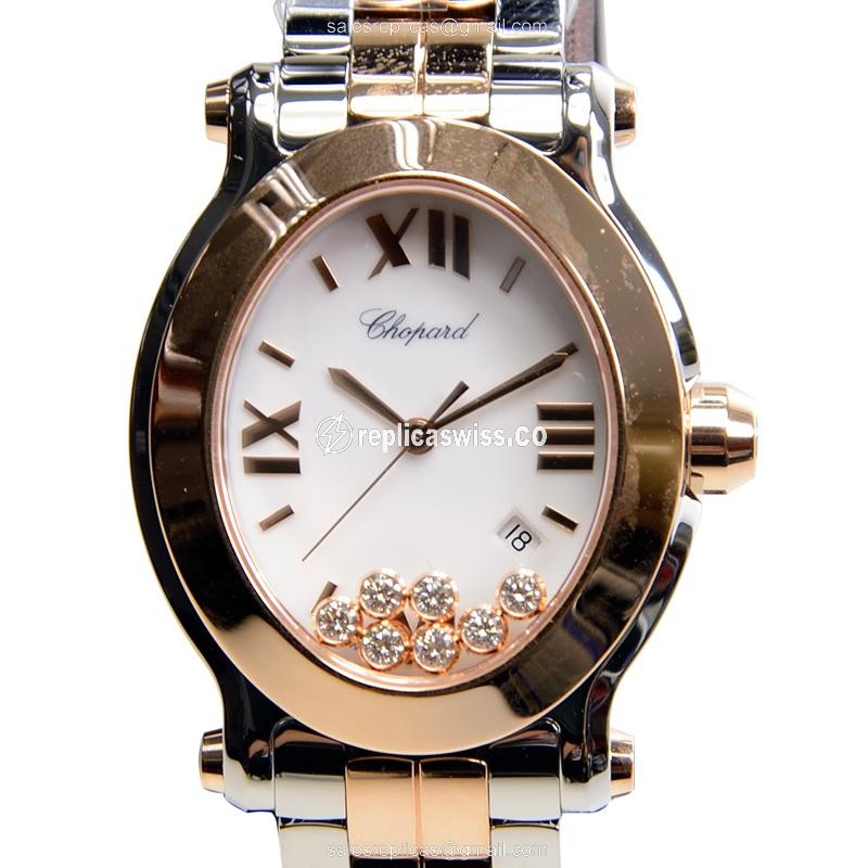 Chopard 278546-6003 HAPPY SPORT Quartz 18kt Rose Gold & Steel