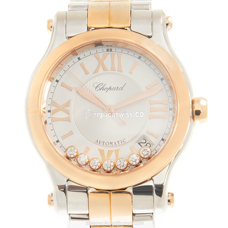 Chopard 278559-6002 HAPPY SPORT Automatic 18kt Rose Gold & Steel