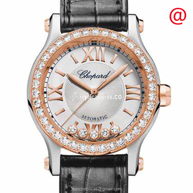 Chopard 278573-6015 HAPPY SPORT Automatic 18kt Rose Gold & Diamonds