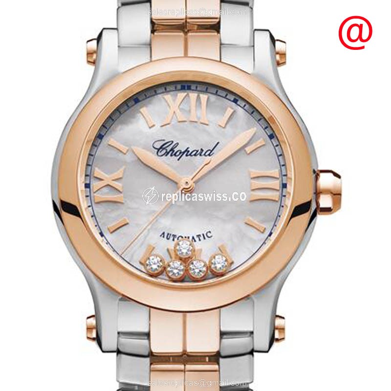 Chopard 278573 6019 HAPPY SPORT Automatic 18kt Rose Gold & Steel