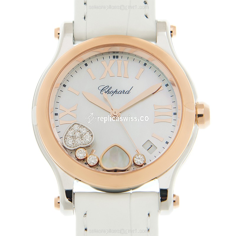 Chopard 278582-6009 HAPPY HEARTS Quartz 18kt Rose Gold & Steel
