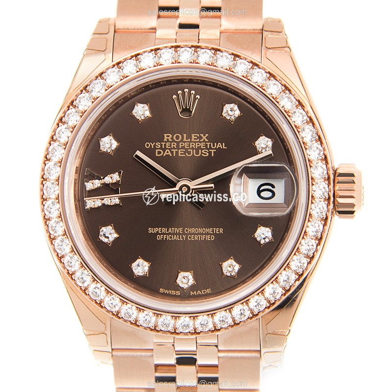 Rolex 279135RBR-0002 LADY DATEJUST Automatic 18kt Rose Gold