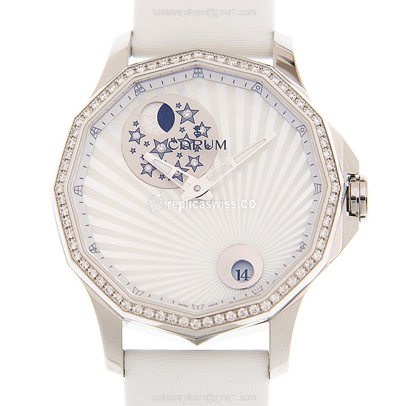 Corum 384.101.47/0F49 AA01 ADMIRALS CUP Automatic 18kt White Gold & Diamond