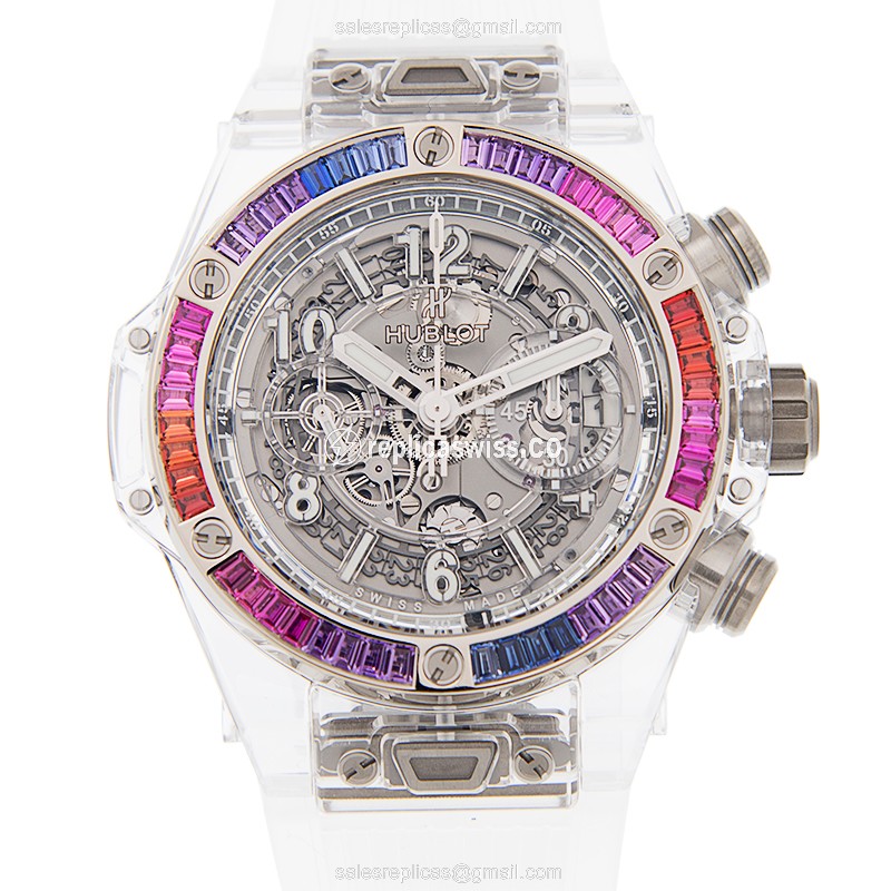 Hublot 411.JX.4803.RT.4098 BIG BANG Automatic 18kt White Gold & Sapphire
