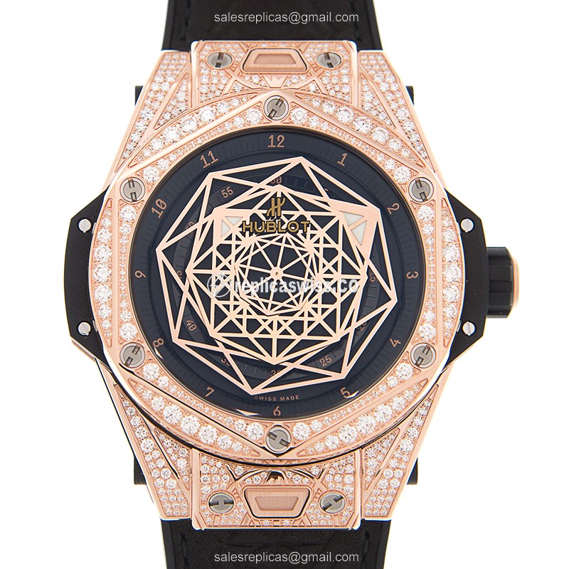 Hublot 415.OX.1118.VR.1704.MXM17 BIG BANG Automatic 18kt Rose Gold & Diamonds