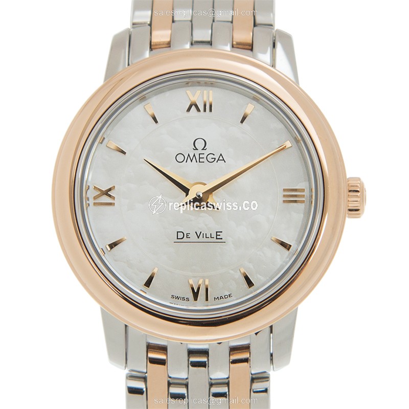 Omega 424.20.24.60.05.002 DE VILLE Quartz 18kt Rose Gold & Steel