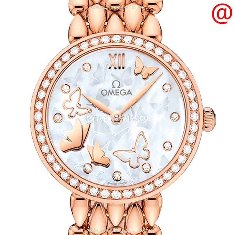 Omega 424.55.27.60.55.003 DE VILLE Quartz 18kt Rose Gold & Diamonds