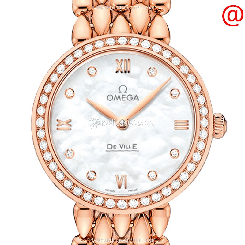 Omega 424.55.27.60.55.004 DE VILLE Quartz 18kt Rose Gold & Diamonds
