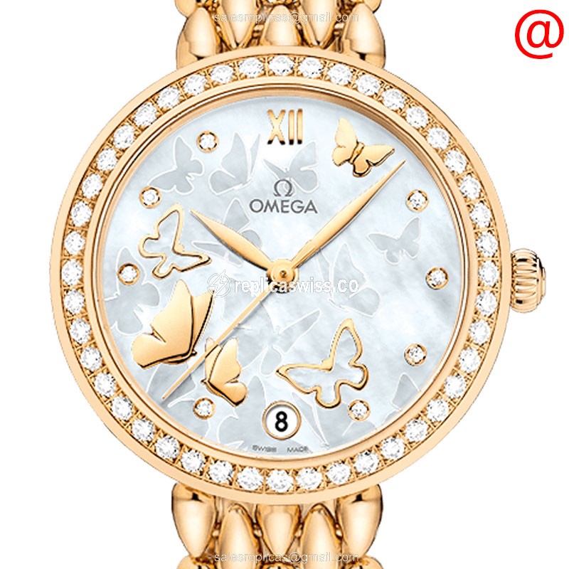 Omega 424.55.33.20.55.008 DE VILLE Automatic 18kt Gold & Diamond