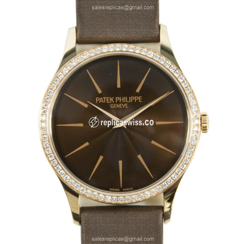 Patek Philippe 4897R-001 CALATRAVA Manual Wind 18kt Rose Gold & Diamonds