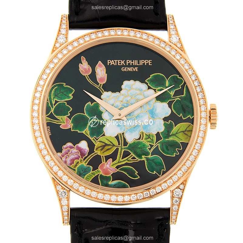 Patek Philippe 5077/100R-027 CALATRAVA Automatic 18kt Rose Gold & Diamonds