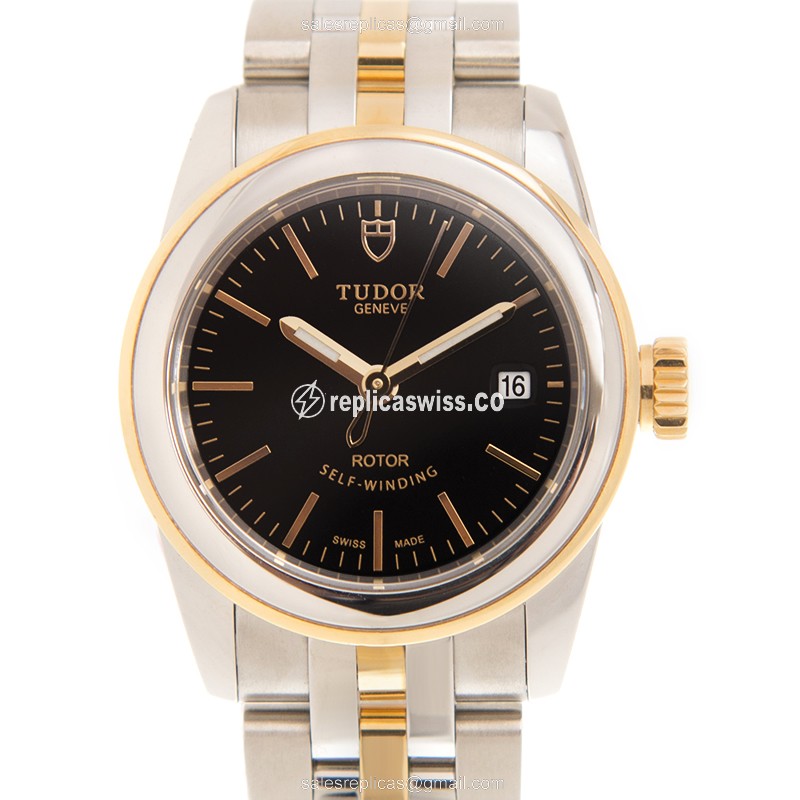 Tudor 51003-68013-BK GLAMOUR DATE Automatic 18kt Gold & Steel
