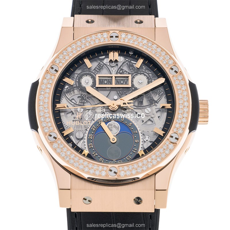 Hublot 547.OX.0180.LR.1104 CLASSIC FUSION Automatic 18kt Rose Gold & Diamonds