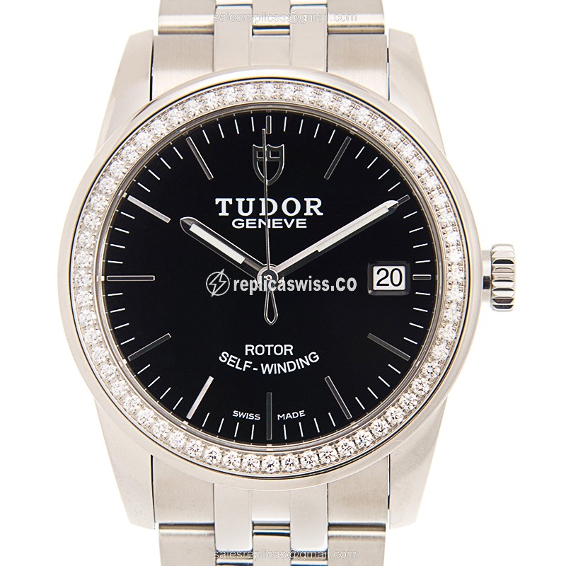 Tudor 55020-D-68050-BK GLAMOUR DATE Automatic Stainless Steel & Diamonds