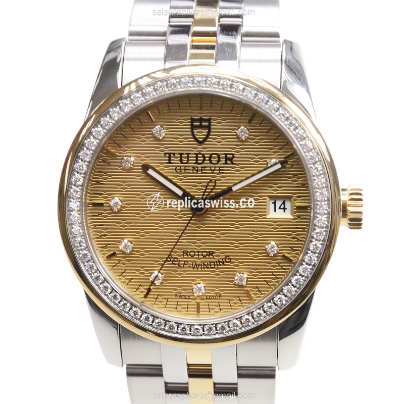 Tudor 55023-68053-10DI-CHCL GLAMOUR DATE Automatic 18kt Gold & Diamond & Steel