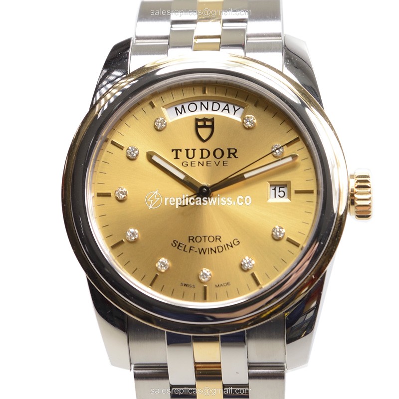 Tudor 56003-68063-10DI-CH GLAMOUR DATE Automatic 18kt Gold & Steel