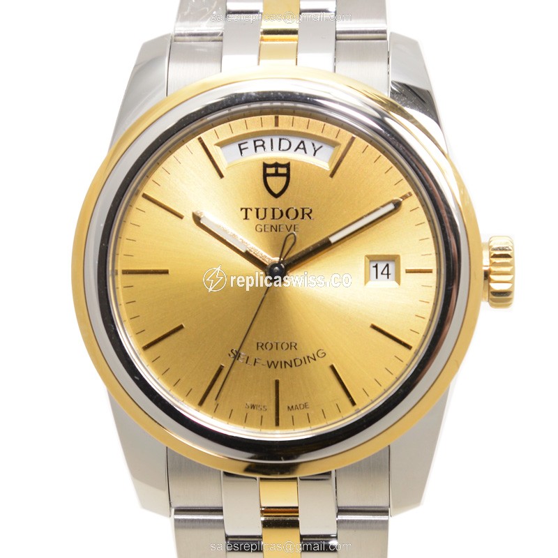 Tudor 56003-68063-CH GLAMOUR DATE Automatic 18kt Gold & Steel