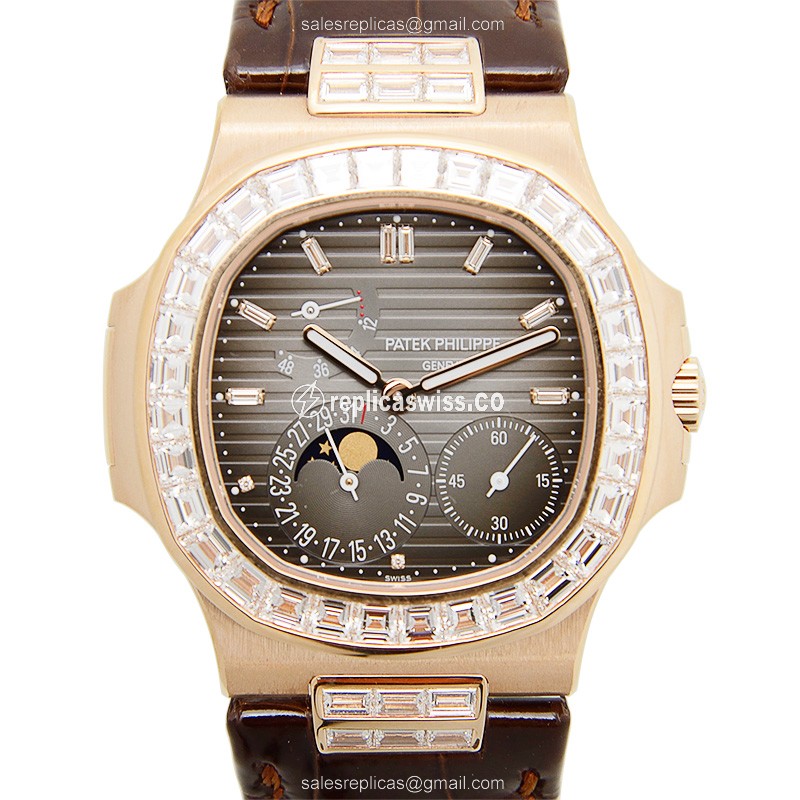 Patek Philippe 5724R-001 NAUTILUS Automatic 18kt Rose Gold & Diamonds