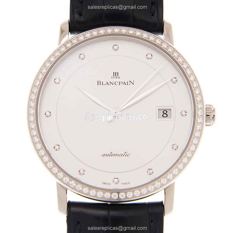 Blancpain 6223-1987-55B VILLERET Automatic 18kt White Gold & Diamond