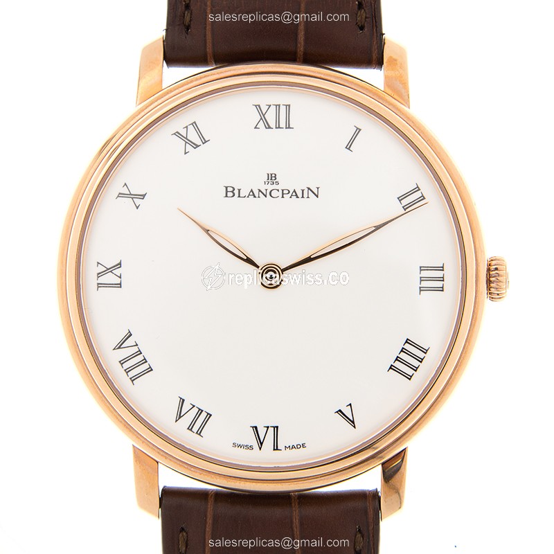 Blancpain 6615-3631-55B VILLERET Manual Wind 18kt Rose Gold