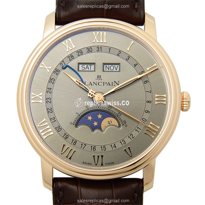 Blancpain 6654-3613-55B VILLERET Automatic 18kt Rose Gold