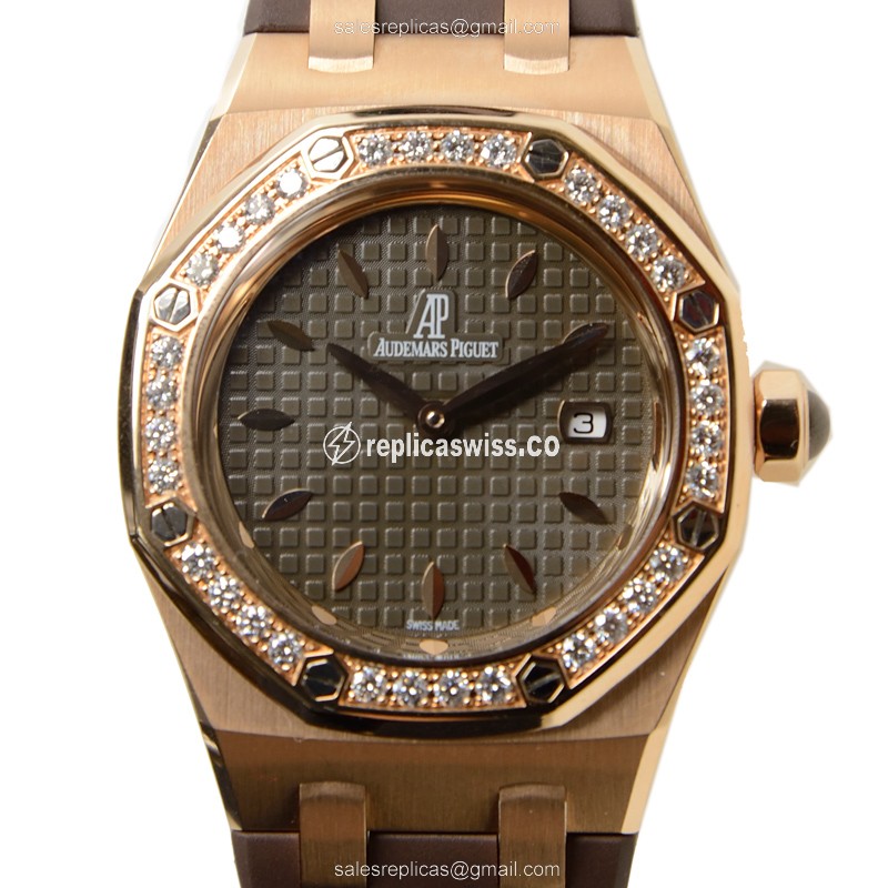 Audemars Piguet 67621OR.ZZ.D080CA.01 ROYAL OAK Quartz 18kt Rose Gold & Diamonds