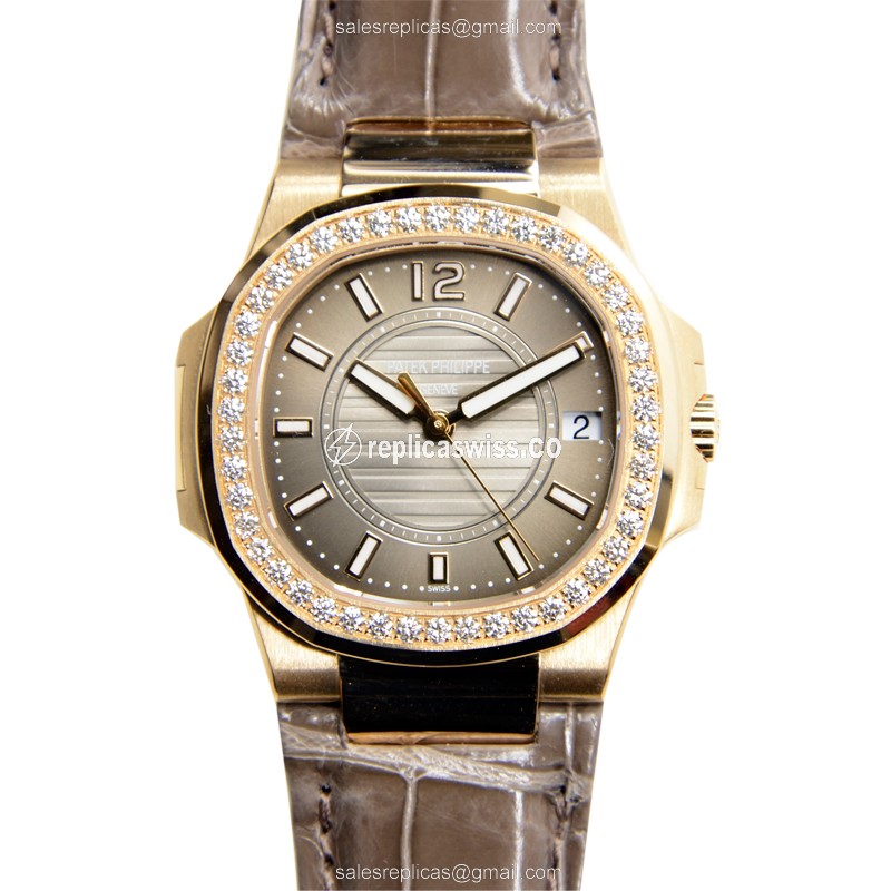 Patek Philippe 7010R-010 NAUTILUS Quartz 18kt Rose Gold & Diamonds