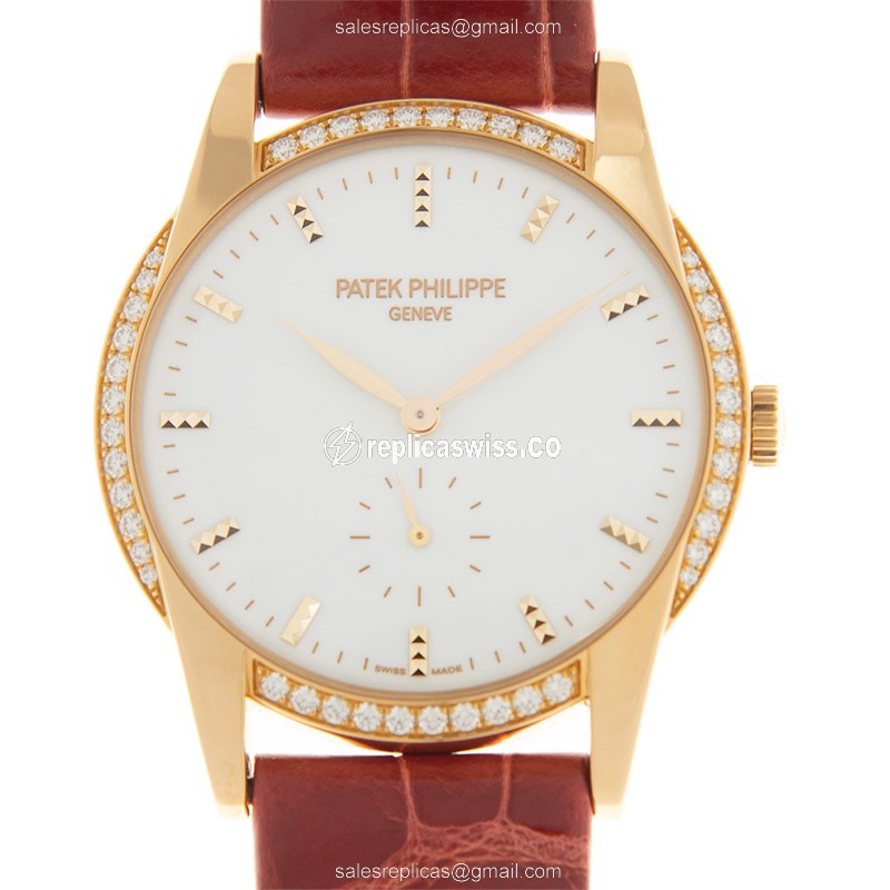 Patek Philippe 7122/200R-001 CALATRAVA Manual Wind 18kt Rose Gold & Diamonds