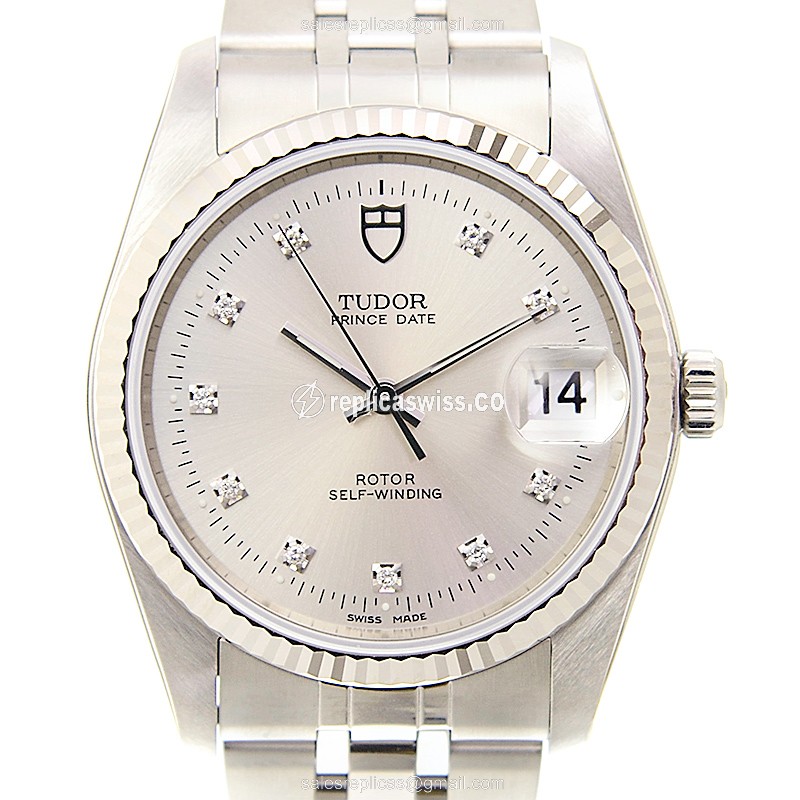 Tudor 74034-62470-10DI-SV PRINCE DATE Automatic 18kt White Gold & Steel