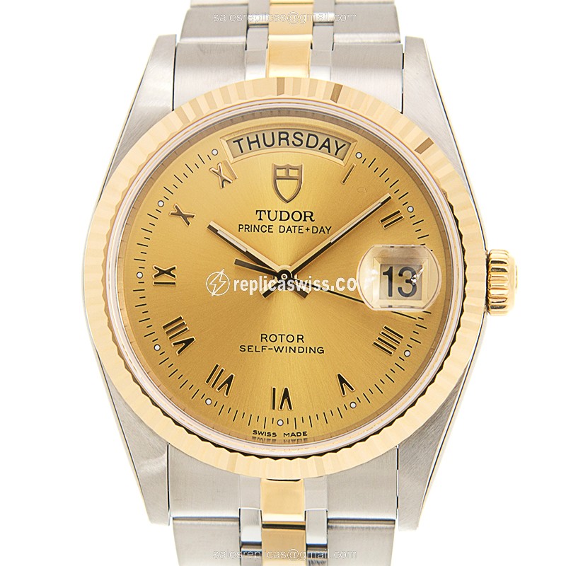 Tudor 76213-62483-CHRN PRICE DATE-DAY Automatic 18kt Gold & Steel
