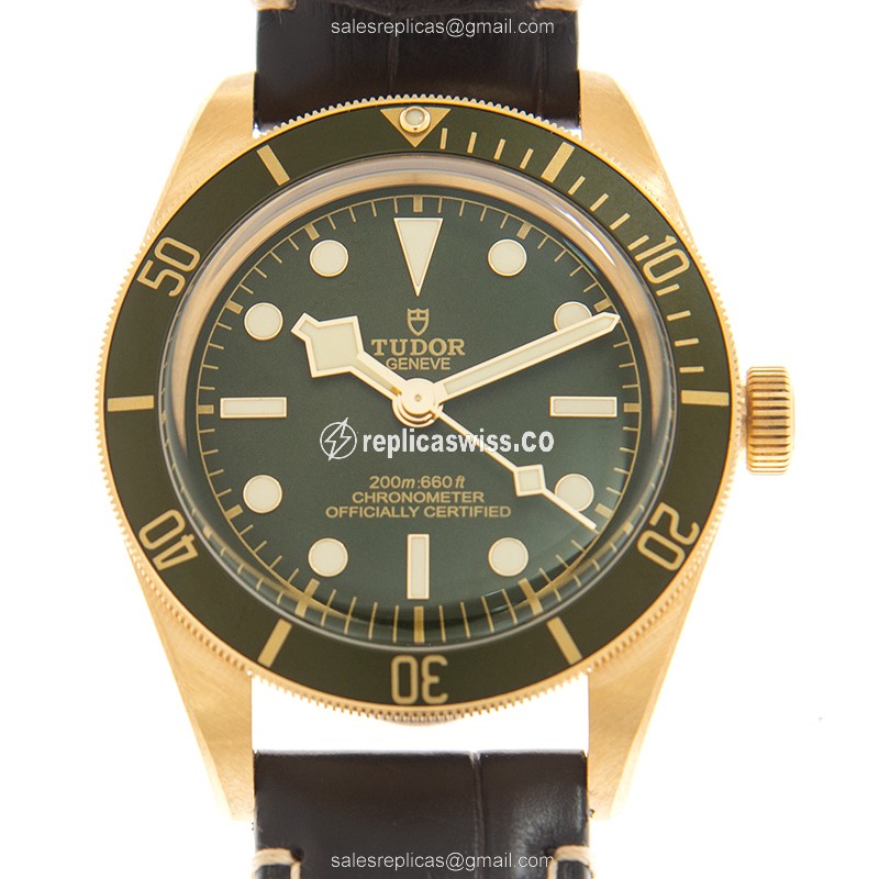 Tudor 79018V LEATHER STRAP BLACK BAY 1958 Automatic 18kt Yellow Gold