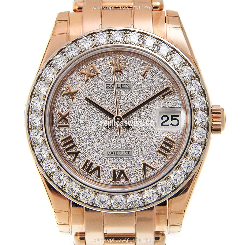 Rolex 81285ZROM LADY DATEJUST Automatic 18kt Rose Gold & Diamonds