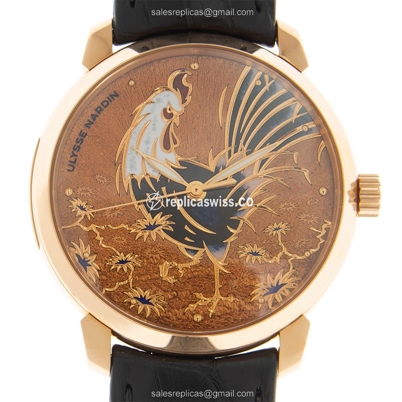 Ulysse Nardin 8152-111-2/ROOSTER CLASSIQUE Automatic 18kt Rose Gold