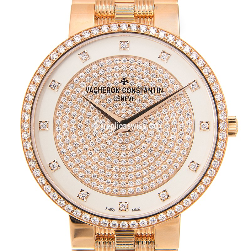 Vacheron Constantin 81576/V01R-9695 TRADITIONNELLE Manual Wind 18kt Rose Gold & Diamonds