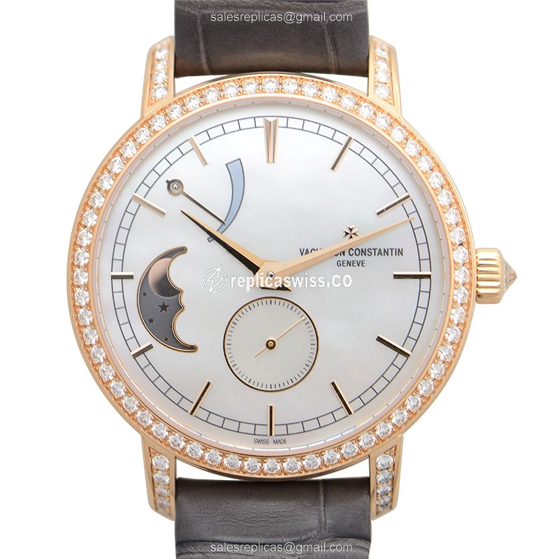 Vacheron Constantin 83570/000R-9915 TRADITIONNELLE Manual Wind 18kt Rose Gold & Diamonds