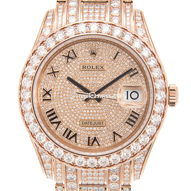 Rolex 86405RBR-CHRN Automatic 18kt Rose Gold & Diamonds