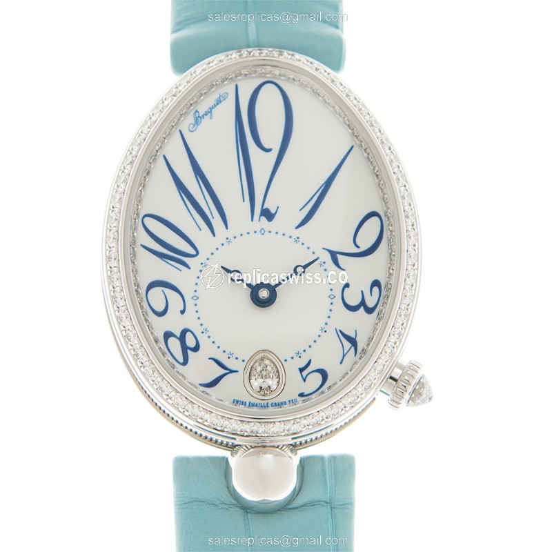 Breguet 8918BB/28/964/D00D REINE DE NAPLES Automatic 18kt White Gold & Diamond