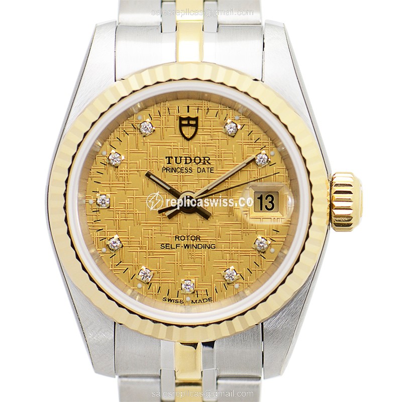 Tudor 92413-62433-10DI-CHCL PRINCESS DATE Automatic 18kt Gold & Steel