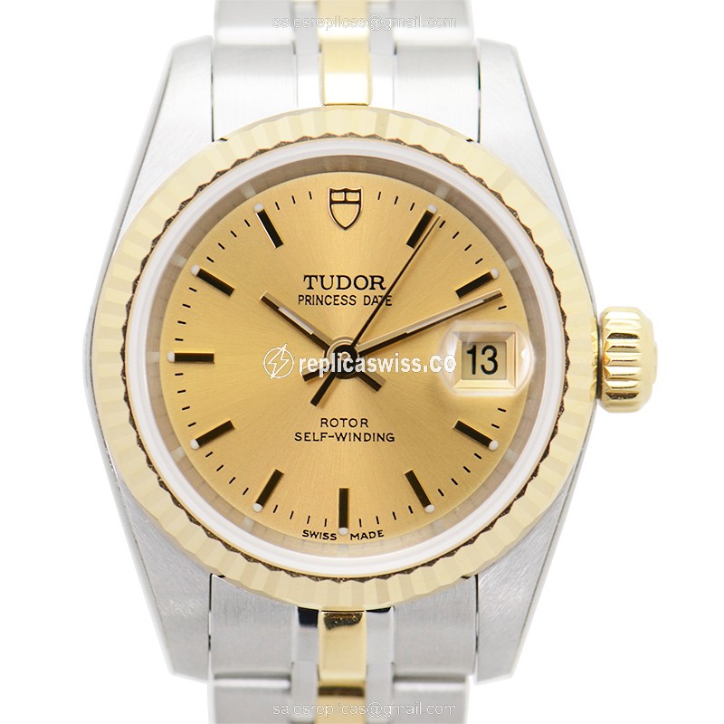 Tudor 92413-62433-CH PRINCESS DATE Automatic 18kt Gold & Steel
