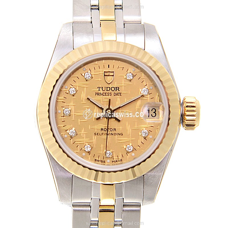 Tudor 92513-62423-10DI-CHCL PRINCESS DATE Automatic Gold & Steel