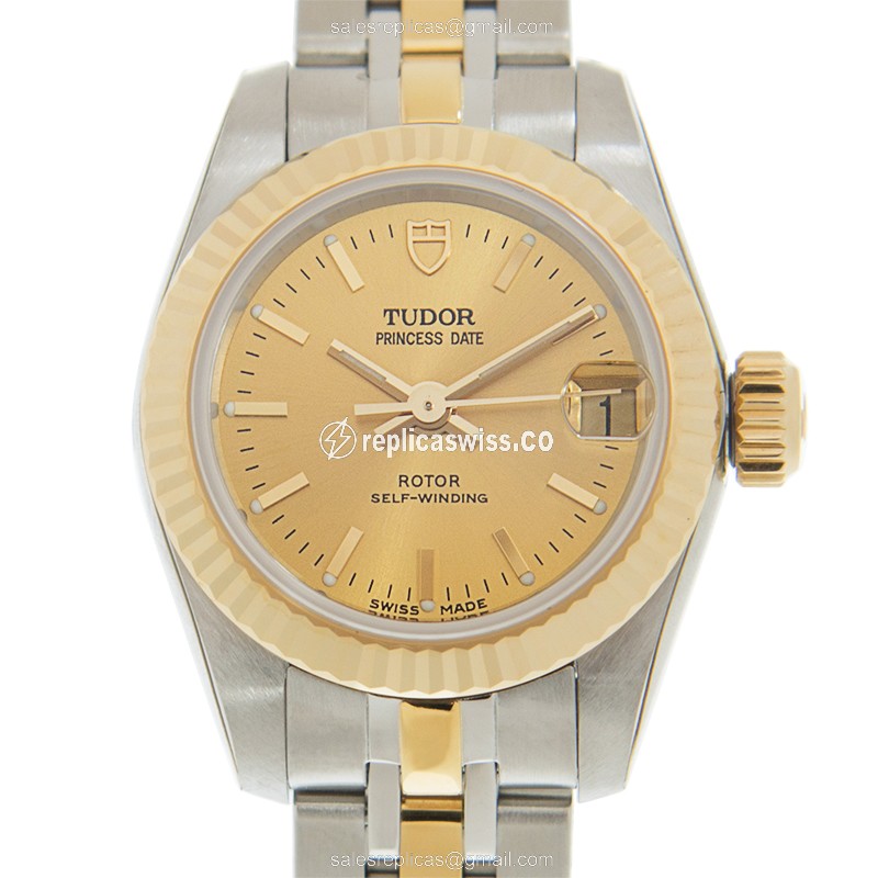 Tudor 92513-62423-CH PRINCESS DATE Automatic 18kt Gold & Steel