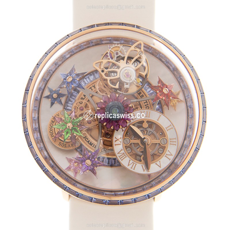 Jacob & Co AF321.40.BB.AB.ASB4A FLEURS DE JARDIN Manual Wind 18kt Rose Gold & Sapphire