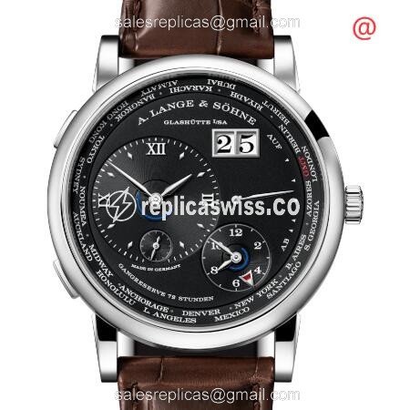 A Lange & Sohne 136.029 LANGE 1 TIME ZONE Manual Wind 18kt White Gold