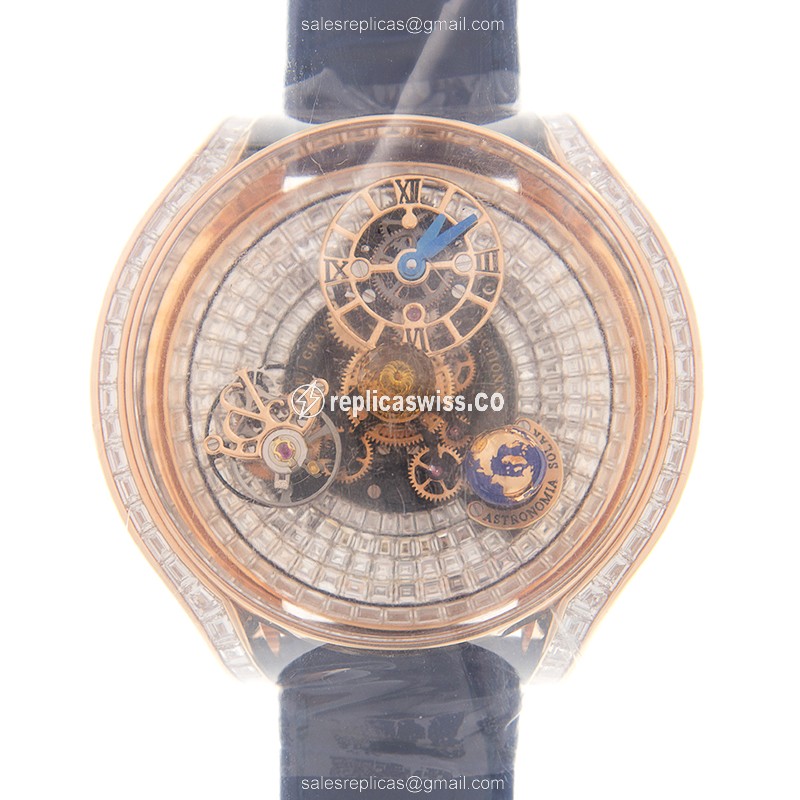 Jacob & Co AS900.40.BD.BD.A FL4D ASTRONOMIA Manual Wind 18kt Rose Gold & Diamonds