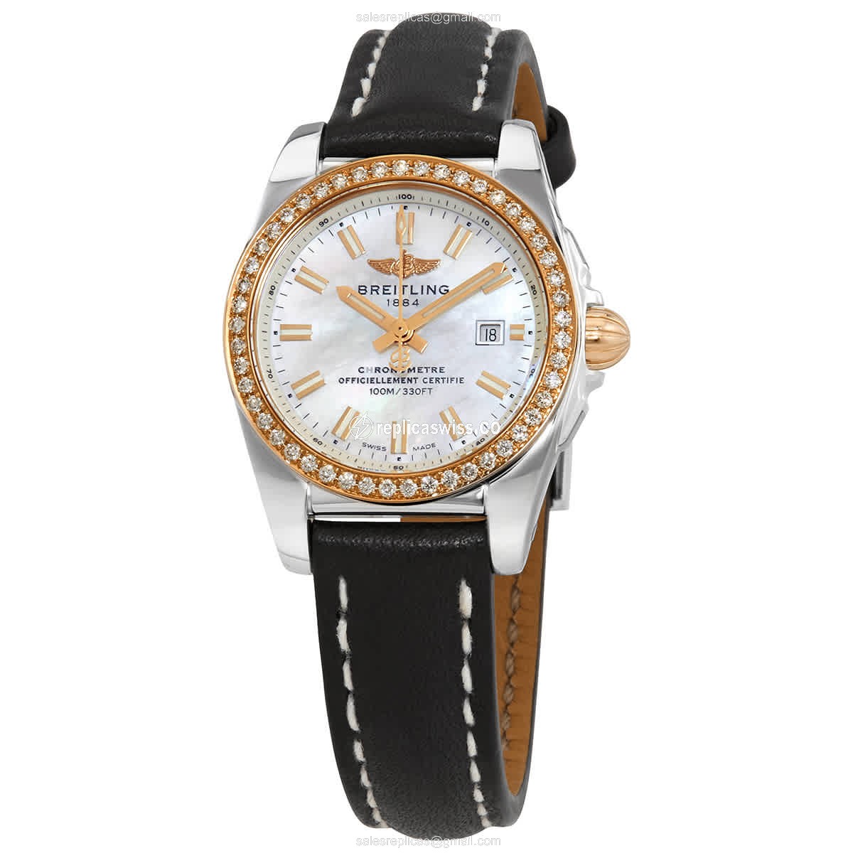 Breitling C7234853/A791BKLT GALACTIC Quartz 18kt Rose Magic & Diamond