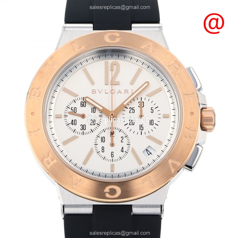 Bulgari DG41WSPGVDCH-SET-BRW DIAGONO Automatic 18kt Rose Gold & Steel